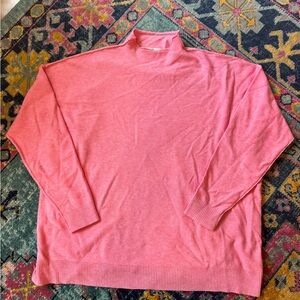 Zenana Candy Pink Soft  Mock Neck Sweater